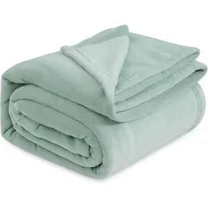 Blankets Full Size Sage Green - Lightweight Plush Fuzzy Microfiber, 84x90 inches