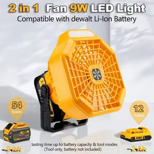 Beytvyow Fc106 External Battery Fan Compatible with Dewei 4v-18v Li-Ion Batteries, Portable Handheld Fan for Outdoor Use