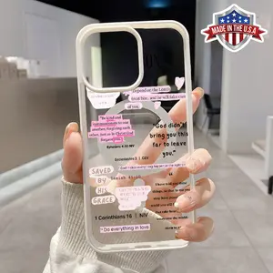 Magnetic Soft Case for iPhone 16 15 14 Pro Max 13 12 11 XR XS Plus Non-Yellowing Drop Protection Transparent Acrylic E Jesus Won Pattern Shockproof Silicone Cover Supports Wireless Charging