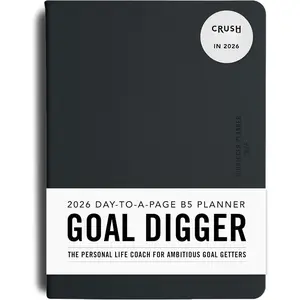 MI GOALS Goal Digger Daily Planner 2026 | Dated Journal for Gratitude, Progress & Habit  | Day-To-A-Page B5 (Black)