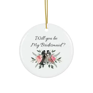 Personalized Bridesmaid Ornament - Wedding Keepsake, Holiday Decor, Bridal Party Gift, Unique Christmas Ornament, Engagement Gift