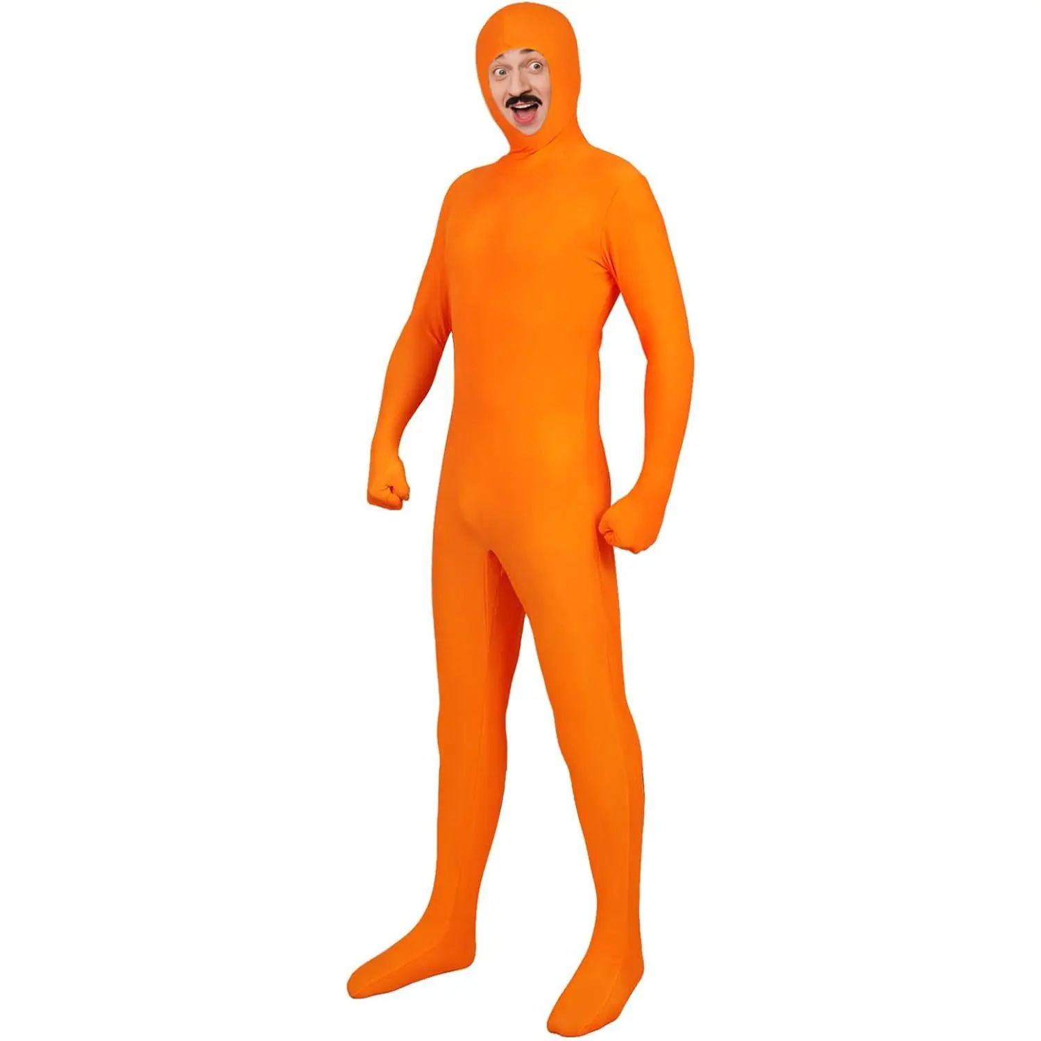 Unisex Full Body Spandex Zentai Suit Halloween Costumes Open Face Cosplay Bodysuit for Men and WomenGift.