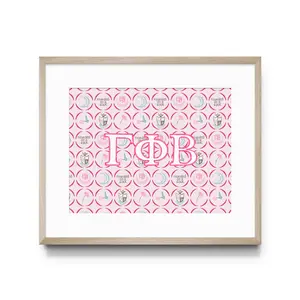 Gamma Phi Beta Art Print Decor Holographic Hand Painted Ornaments Photo Wall Artistic Decoration for Sisterhood Room