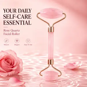 Rose Quartz Facial Roller for Face & Neck  Natural Crystal Face Roller, Skincare Tool for Self-Care, Beauty Routine & Relaxation body skin massage