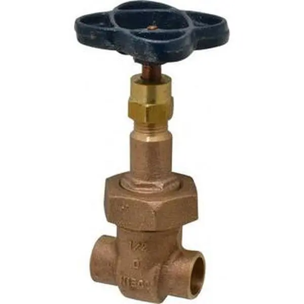 NIBCO 1/2" Class 150 Soldered Bronze Solid Wedge Rising Stem Gate Valve - Bolted Bonnet, 300 WOG, 150 WSP, Model NJ1M006