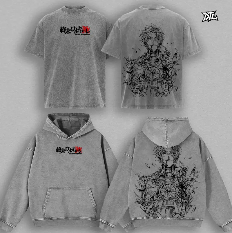 Nikola Tesla Record of Ragnarok Graphic T-Shirt Hoodie, Vintage Anime Streetwear Washed Oversized Tee, Shuumatsu no Valkyrie Apparel Y2K Aesthetic, Heavyweight Cotton Urban Outfit, Unisex Grunge Top