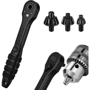2 in 1 Drill Chuck Ratchet Spanner  Universal Chuck Key Replacement Tool 2 in 1 Ratchet Drill Key Wrench Compatible with Most Electric Drills and Power Tools