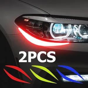 2pc Car headlight decoration car sticker Car headlight decoration engine hood light eyebrow sticker car sticker Car Decals Car Decorative Sticker