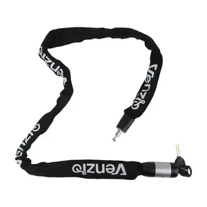 Venzio Heavy Duty Bike Chain Lock, 6mm Steel Security Chain with 2 Keys, 4FT (1200mm) Anti-Theft Bicycle Lock, Waterproof Sleeve and Zinc Alloy Cylinder for Bike, E-Bike, Scooter, Door, Fence