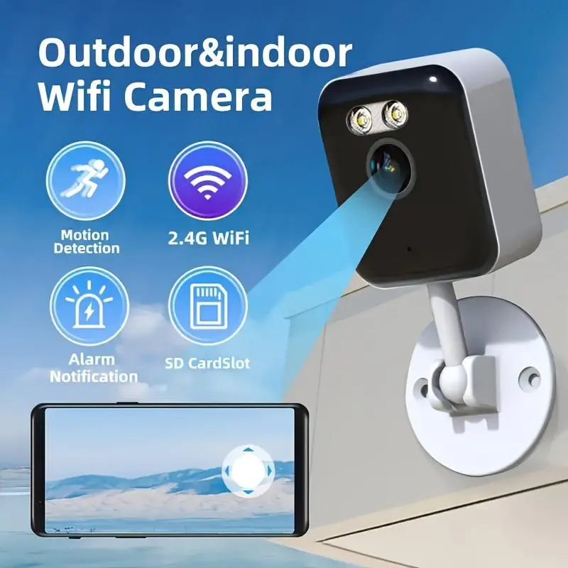 (Limited-time Buy-One-Get-One-Free offer) Home security camera featuring 2.4GHz and wired connectivity, IP66 weatherproofing, and motion detection, along with built-in siren and spotlight functions—an ideal choice for monitoring entryways and nurseries.