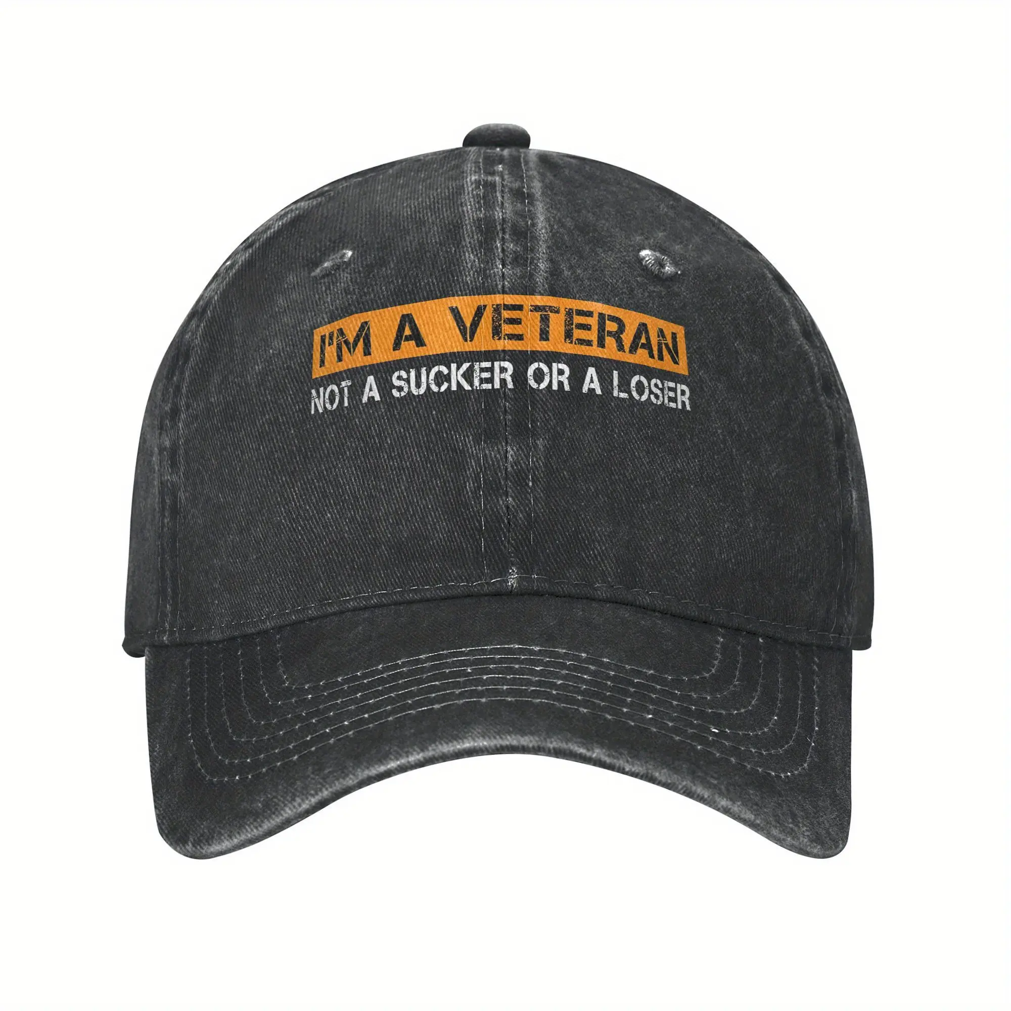 Veteran-Inspired Metal Snapback Baseball Cap - Unisex Sports & Outdoor Hat for Hunting, Camping - Ideal Gift for Dads