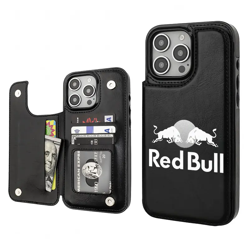 Logo Red Bull White Aesthetics Pattern Phone Cases Compatible For With iphone 16 15 14 13 12 PRO PLUS MAX PU Black Durable Flip High quality Leather Credit Card Bag Holder Mother Gift Wallet Shockproof Anti-Drop Full Protection Phone Cases Shell Cover