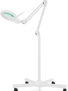 Neatfi LED Magnifying Floor Lamp 1,200 Lumens – 5” Bifocal Glass Lens, Dual Magnification 2.25X + 6X, Dimmable Task Light | Adjustable Arm, Rolling Base | Reading, Crafting & Sewing