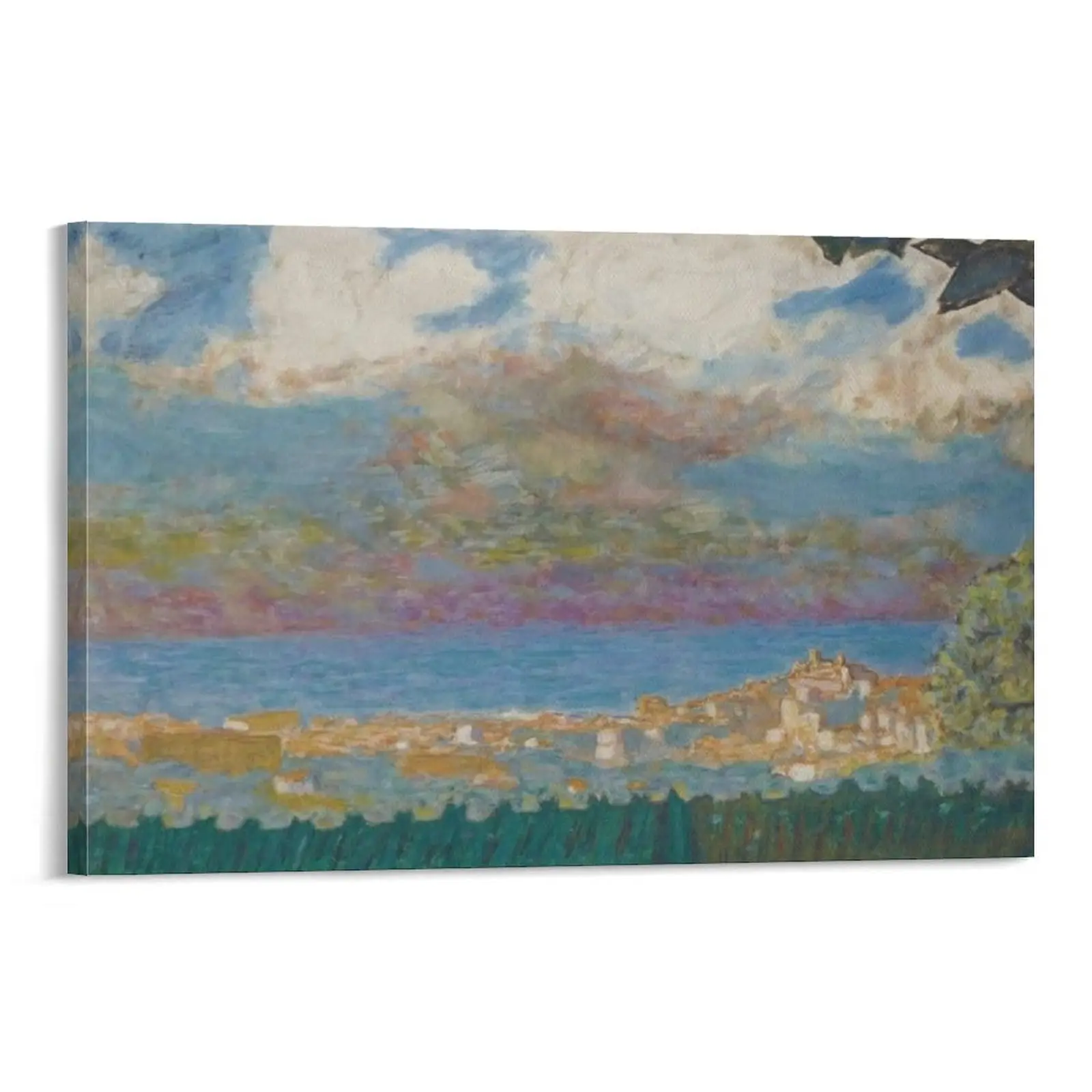 Pierre Bonnard Landscape Scene Textured Print - Fade Resistant, Multi-Size Pre-Hung Ready Wall Art, Ideal for Bedroom & Office Home Decor, Gift-Worthy Poster with Frame Ornaments
