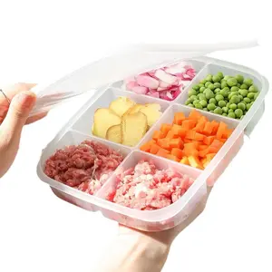 6-Compartment Food Storage Box, Refrigerator Organizer for Meat & Frozen Foods, Ginger Garlic Onion Container, Kitchen Essentials