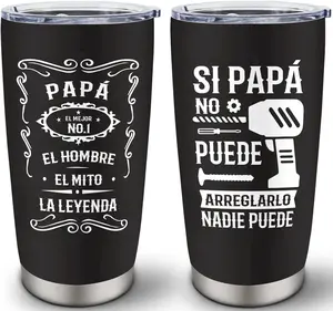 Gift for Father, dad 20oz Spanish Papa Stainless Steel Insulated Tumbler Travel Coffee Mug for Car Office Home Outdoor, Gifts for Men, Funny Dad Gifts from Daughter Son, Regalo para Papá,Father's Day Birthday Christmas Grandpa Gift