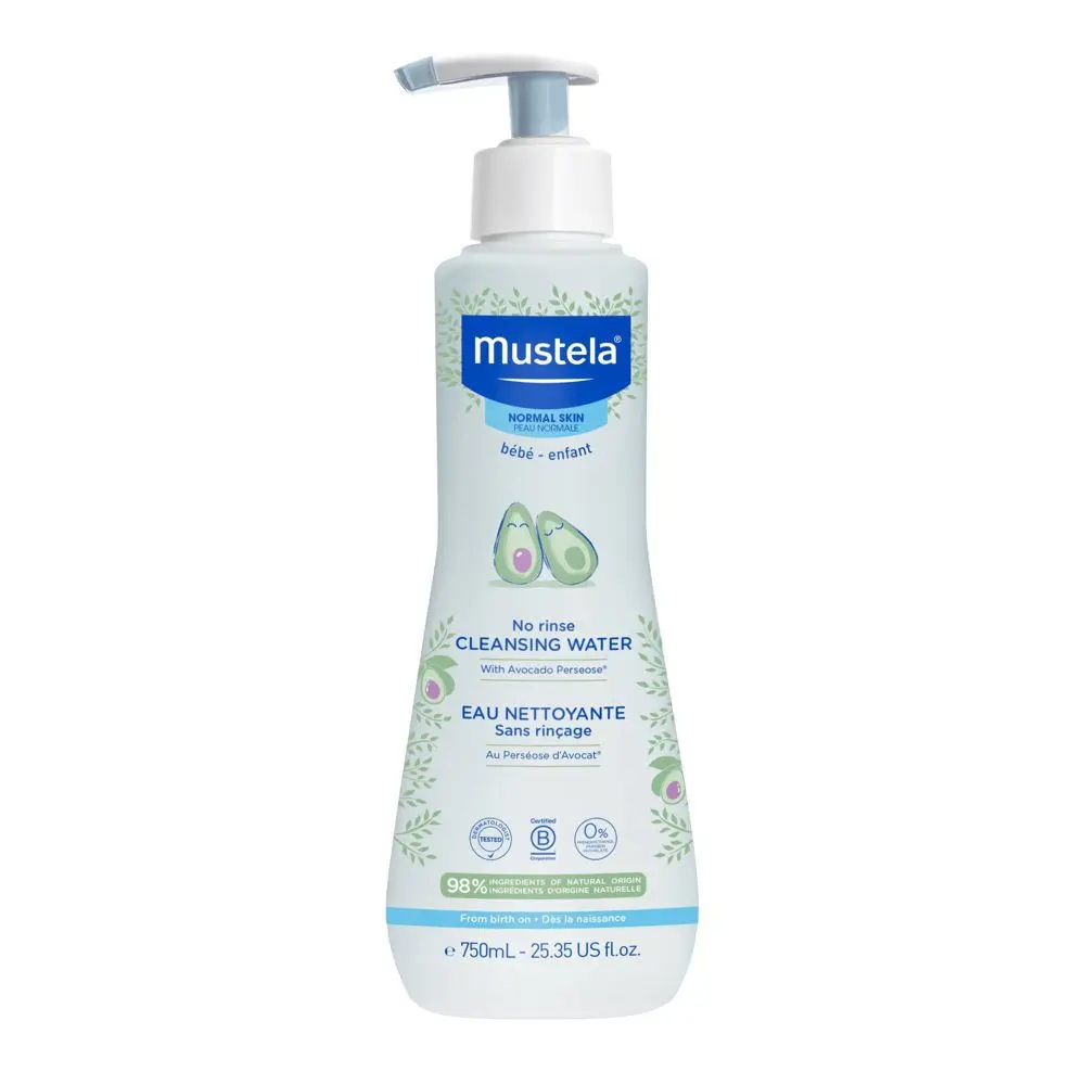 Mustela Baby No Rinse Skin Cleansing Micellar Water - Plant Based Hypoallergenic