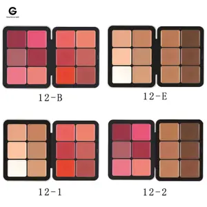 CARLA SECRET 12-Color Blush Palette: Matte & Highlighter, Multi-Use Cream Cheek & Concealer, For Natural Glow & Coverage, Viral All-in-One Makeup Kit Water Proof Radiant