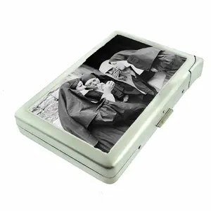 Hilarious Nuns on a Break Metal Case with Built in Lighter