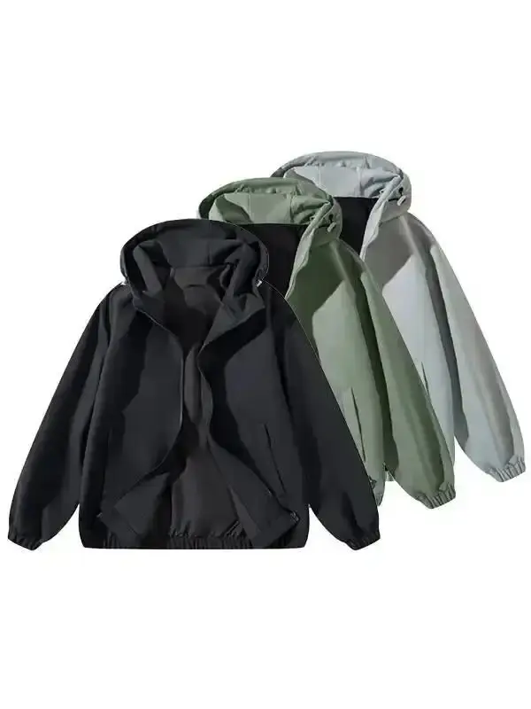 Women's Vibrant Water-Resistant Windproof Jacket, Lightweight Softshell Long-Sleeve Lady's Coat with Adjustable Hood, Elastic Cuff, Comfortable Casual Windbreaker summerwins, layering essential, transitional piece