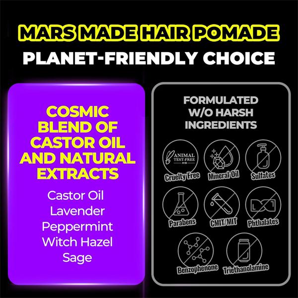 MARSMADE Hair Pomade- Official Product Edge Control & Combats Itchy Dry Scalp - Long-Lasting Hair Shine, No Flaking No Residue Cruelty Free (6 fl oz)
