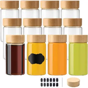 12 Pack 4oz Glass Shot Bottles with Caps, 120ml Borosilicate Glass Juice Shot Bottles, Dishwasher & Freezer Safe, Reusable Wellness Ginger Shot Glass Jars with Lids for Juicing