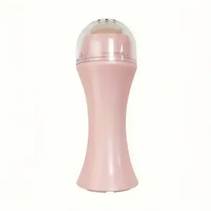 Oil Absorbing Volcano Pink Facial Roller, Face Skincare Tool, Mini Massage for Home or Travel Use, Essential Beauty Accessory