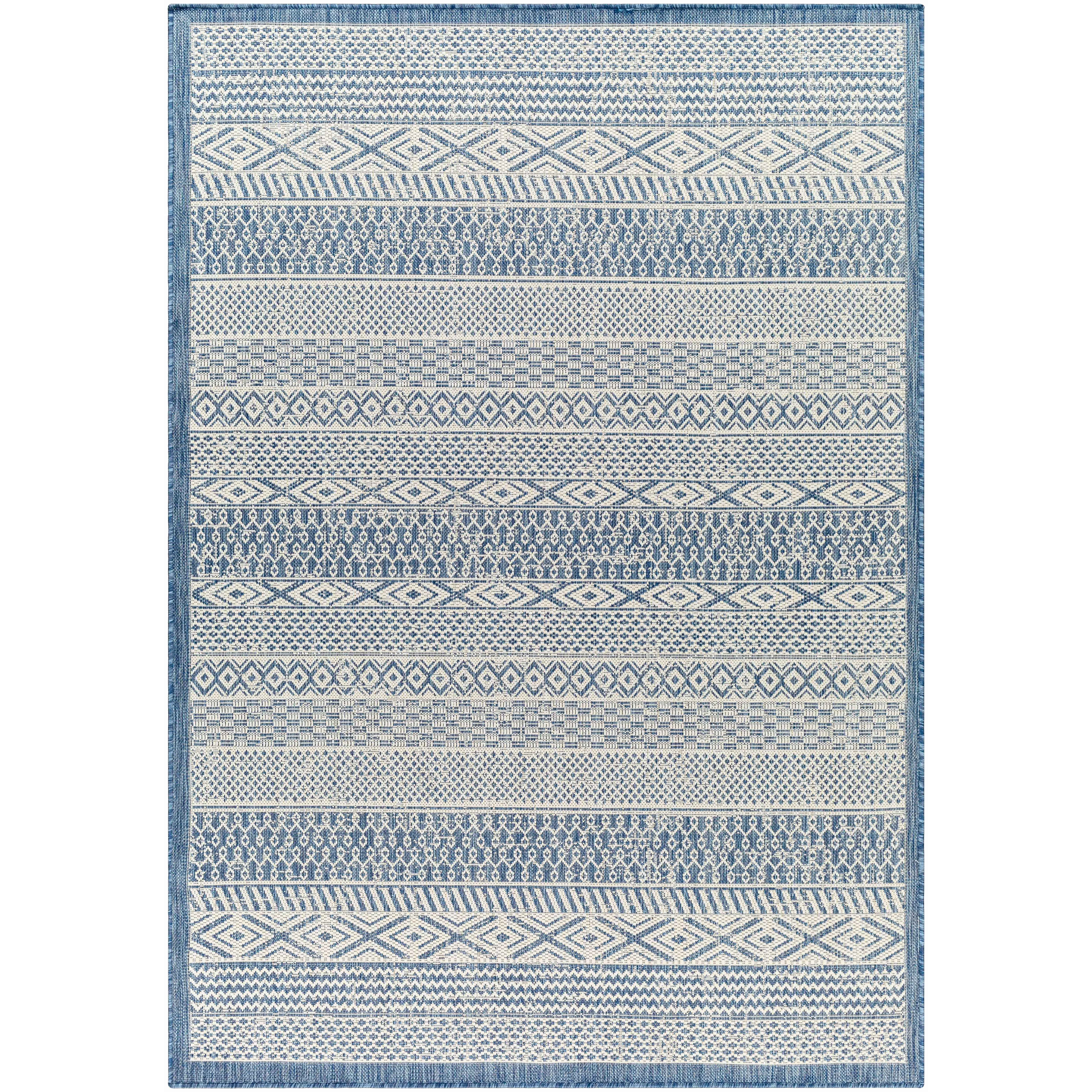 Humla Blue Aztec Area Rug - Clearance