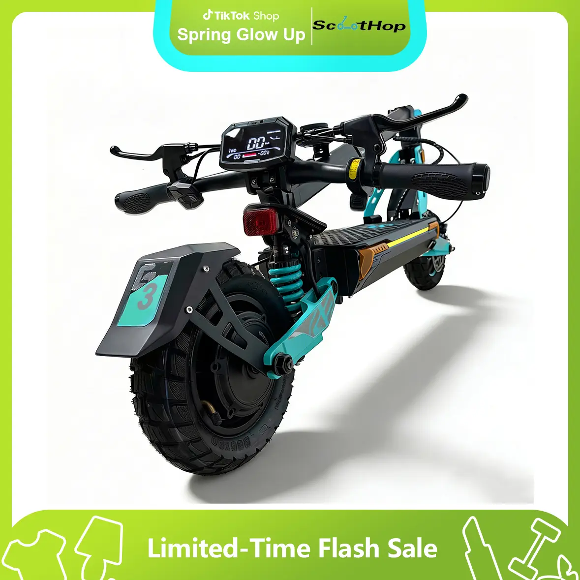 G3/G3pro Adult Electric Scooter - 1200W/2400W Motor, 40-mi Range, 35 MPH Top Speed, 10-Inch Tires, Foldable Frame, 3-Speed Adjustable, Dual Disc Brakes, Dual Suspension, Front/Rear Lights, Turn Signals, Off-Road Commuting Scooter
