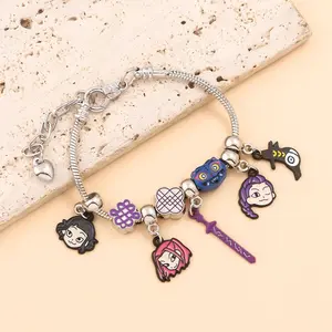 Anime cosplay jewelry KPop Devil Hunter Inspiration Charm Bracelet - Cute anime jewelry suitable for children and adults, daughters, girlfriends, gifts, fashion accessories, zinc alloy adjustable bracelet, couples, spicy girls, fashion stacking bracelet