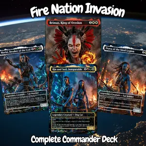 Fire Nation Invasion Anime MTG EDH Deck | 100 Card Custom Commander Proxy | Gothic Cat Fantasy - Proxy EDH