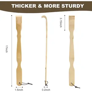 Wooden Bamboo Back Scratcher, Handle Back Scratchers for Adults Men Women