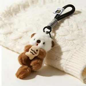 Cute Plush Sea Otter Keychain, Soft Fish Cat Doll Bag Charm, Adorable Stuffed Toy Key Ring, Perfect Gift for Kids and Adults