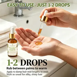 Luxury Hair Oil with Olive and Macadamia Oil, Repairs Damaged Hair, Smooths and Shines, Comfortable Scalp, 30ML/1.01fl.oz