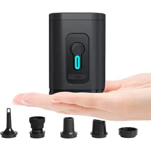 PACOONE Electric Air Pump, Portable Air Pump Inflator/Deflator Pumps for Outdoor Camping, Inflatable Cushions, Air Mattress Beds, Boats, Swimming Ring (Tiny Mini Black)