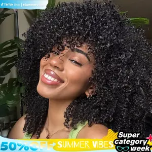 【3 In 1 Half Wig】Alipearl Hair Kinky Curly Glueless Half Wig Human Hair Wigs With Drawstring Cap Invisible Hairline Beginner Friendly #Summervibes