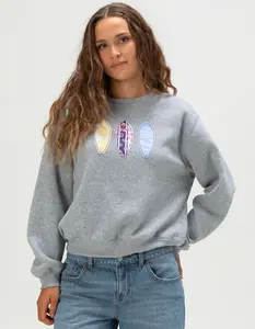 RSQ Womens Surfboard Crewneck Sweatshirt