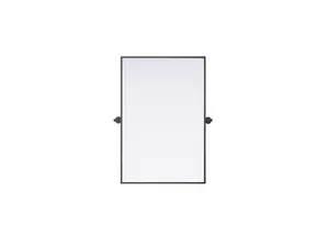 212 MAIN Iron Amoura Pivot-Adjust Wall Mounted Mirror, 24x36 in, Black, Modern Room Decor, for Kitchen & Bath, Model MR6H2436BLK