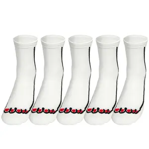 GTXVZYS 5 Pairs White Red Toenail Foot Illusion Crew Socks Lightweight Breathable Polyester & Spandex Fabric Comfortable Fit for Home & Everyday Wear Funny Art Design Elastic Unique Gag Gift Conversation Piece Essential