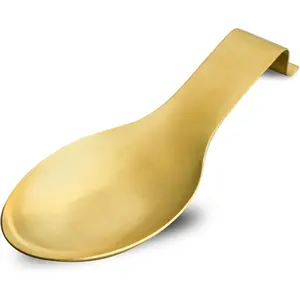 Gold Spoon Rest for Kitchen Counter, Stainless Steel Spoon Holder for Stove Top, Spatula Ladle Spoon Utensils Holder, Gold Kitchen Accessories, Gold Cooking Utensiles.