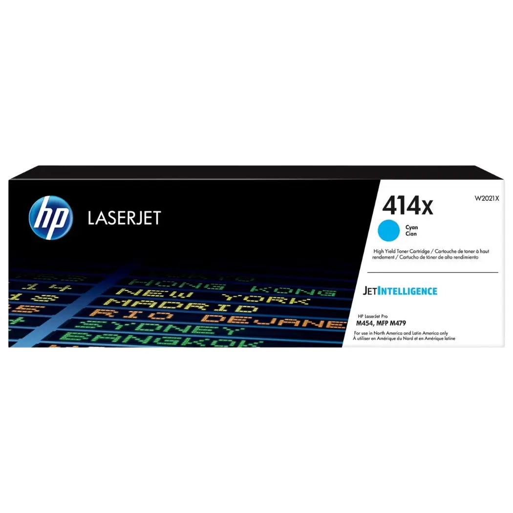 Original HP 414X High Yield Cyan Toner Cartridge, W2021X