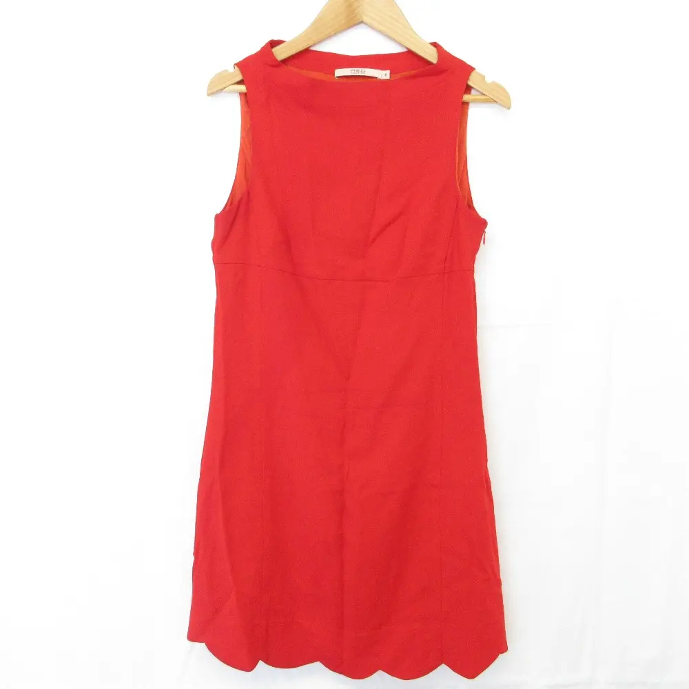 Pre-owned Valentino Others Small Leather Goods RED Scallop Hem Dress