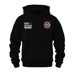 US Firefighter Custom Name, ID & Department T-shirt, Firefighter US Flag Unisex Hoodie, Full Color Full Size for Men & Women