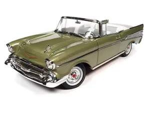 1957 Chevrolet Bel Air Convertible – Laurel Green Diecast 1:18 Scale Model - Auto World AW306