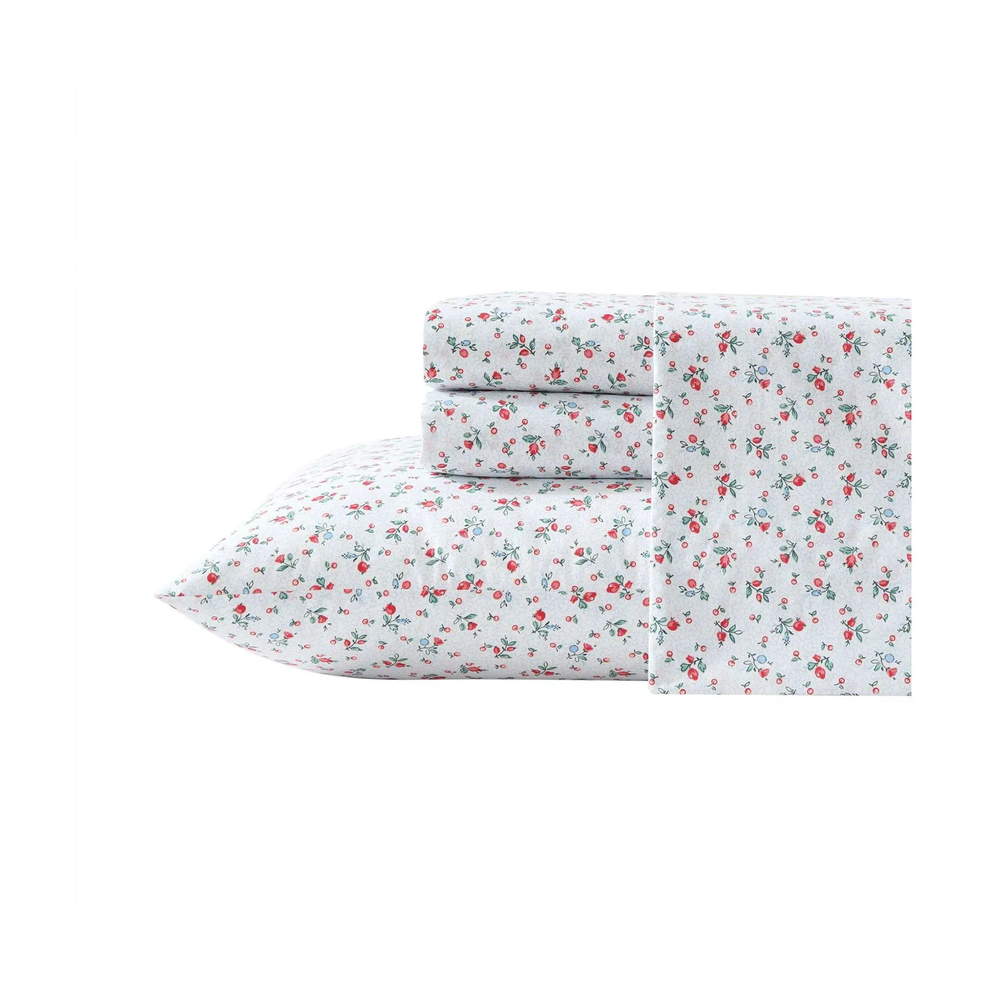 Laura Ashley Aylesmore Ditsy Red-Blue Twin XL Sheet Set