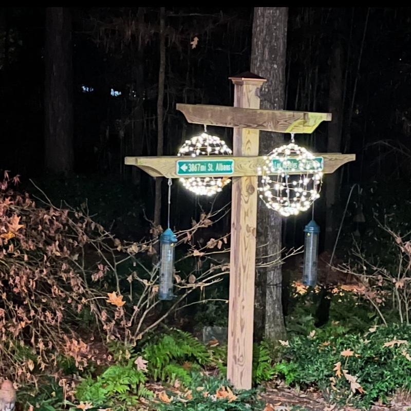 Globe and Glow 12″ Battery Powered LED Christmas Light Balls Handcrafted Metal Yard & Porch Decorations for Festive Nights 200 LED Warm White Outdoor Weatherproof Holiday Ornaments