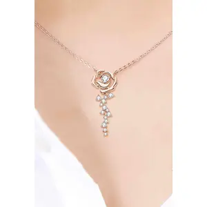 925 Sterling Silver 18K Rose Gold-Plated Pendant Necklace