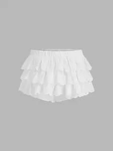 100% Cotton Low Rise Solid Layered Micro Bloomer Shorts