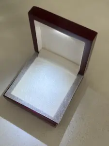 Wooden Luxury Jewelry Gift Box with LED Light Necklace Bracelet Wedding Anniversary Engagement Graduation Celebration Elegant Lover Spouse Wife Daughter Husband Father Mother Son Mom Dad Grand New Year Christmas Holiday Valentine's BirthDay Thanksgiving