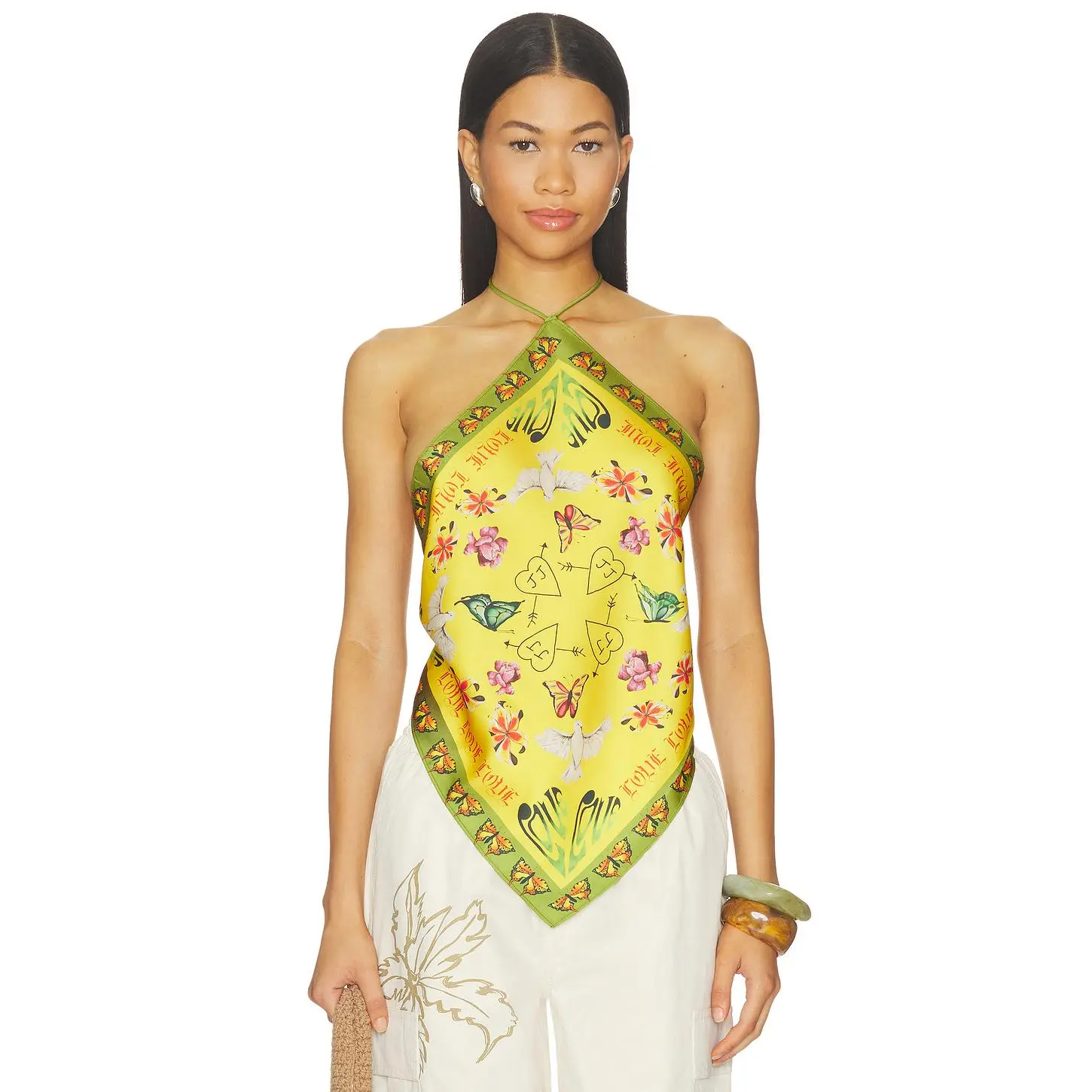 Juliet Johnstone Bandana Halter Top in Golden Yellow